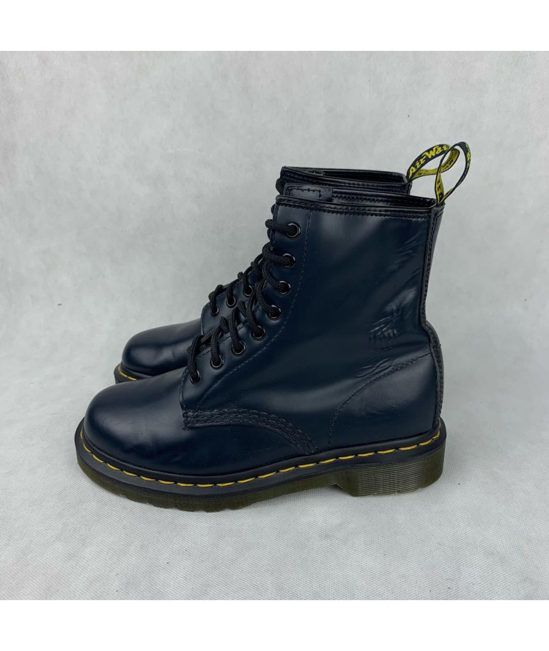 DR. MARTENS Темно-синие кожаные высокие ботинки, фото 8