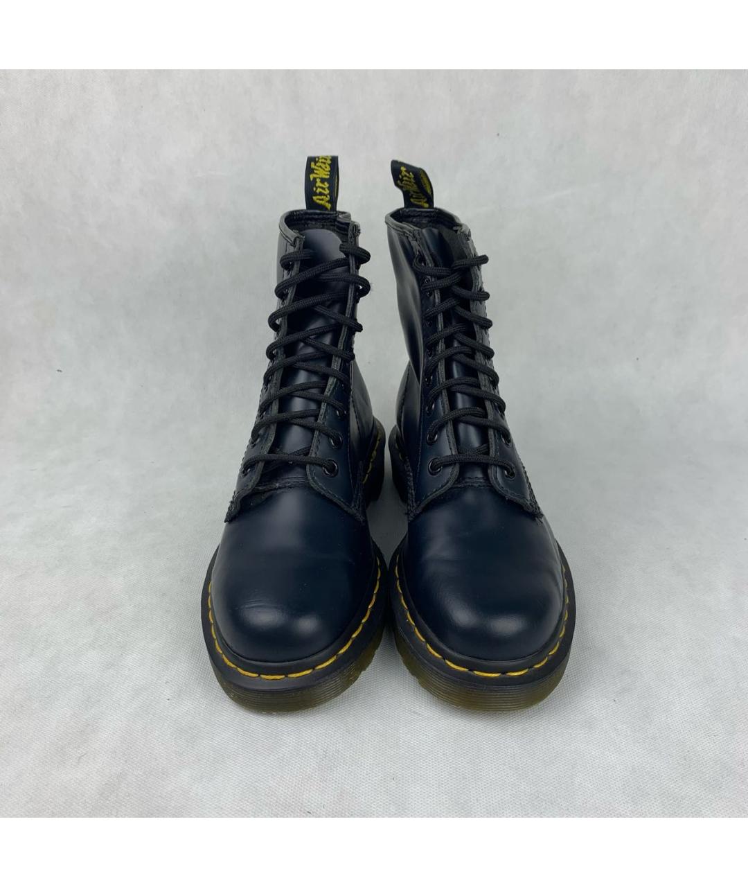 DR. MARTENS Темно-синие кожаные высокие ботинки, фото 2
