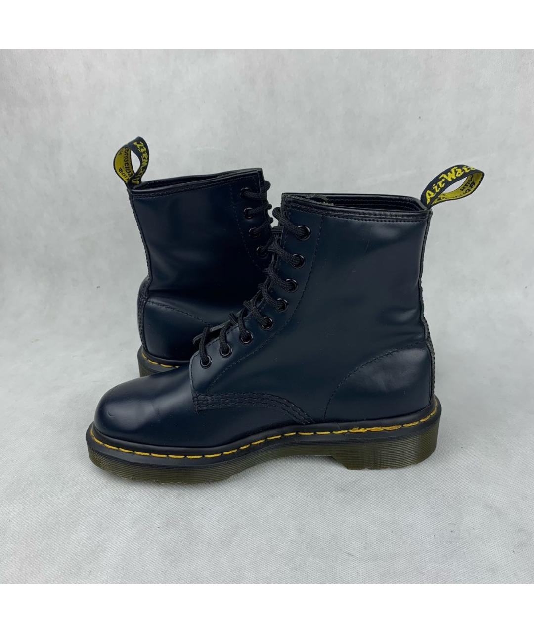 DR. MARTENS Темно-синие кожаные высокие ботинки, фото 6
