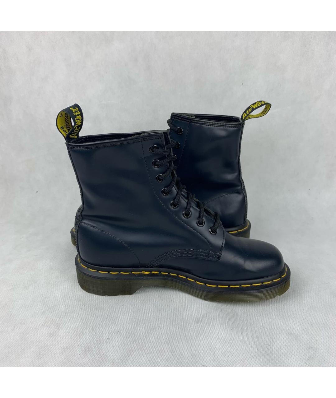DR. MARTENS Темно-синие кожаные высокие ботинки, фото 7