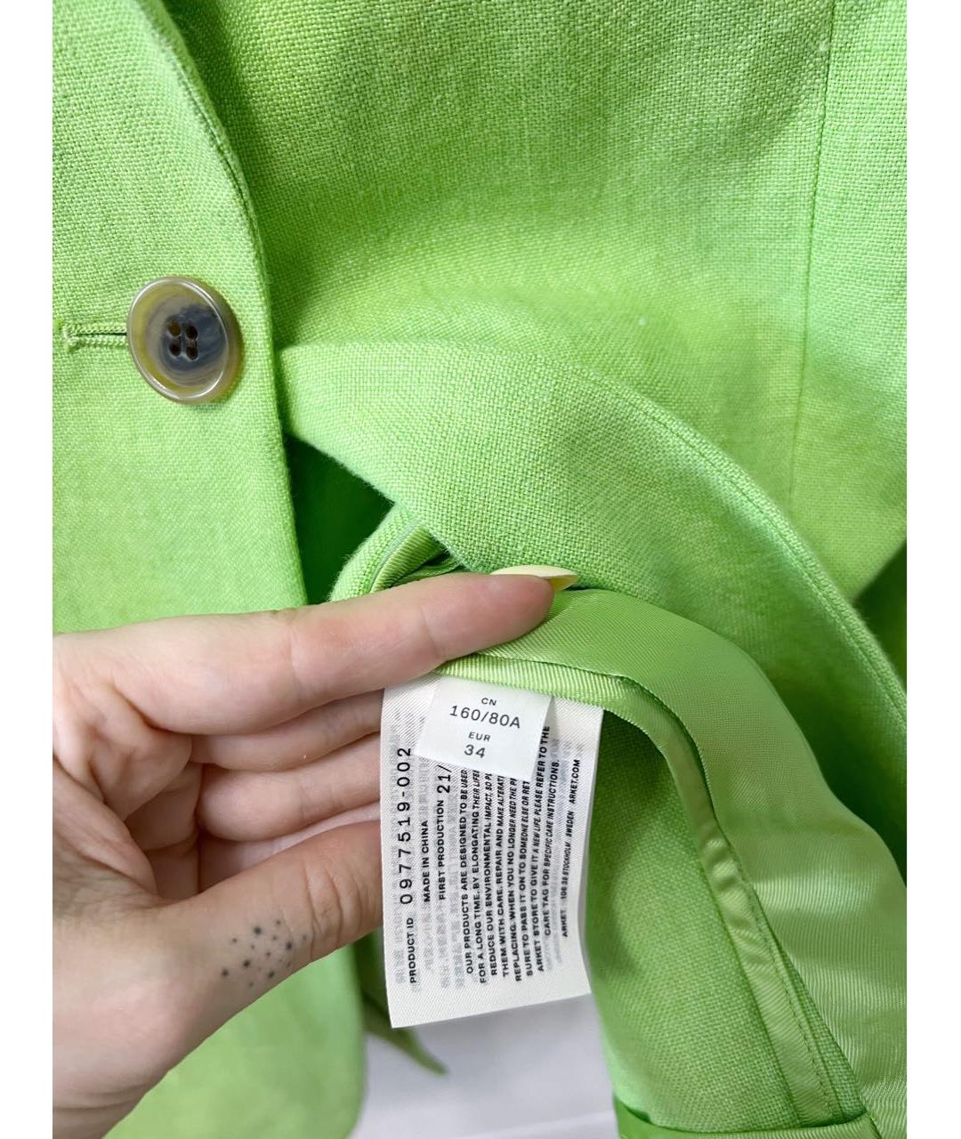 ARKET Зеленый льняной жакет/пиджак, фото 4