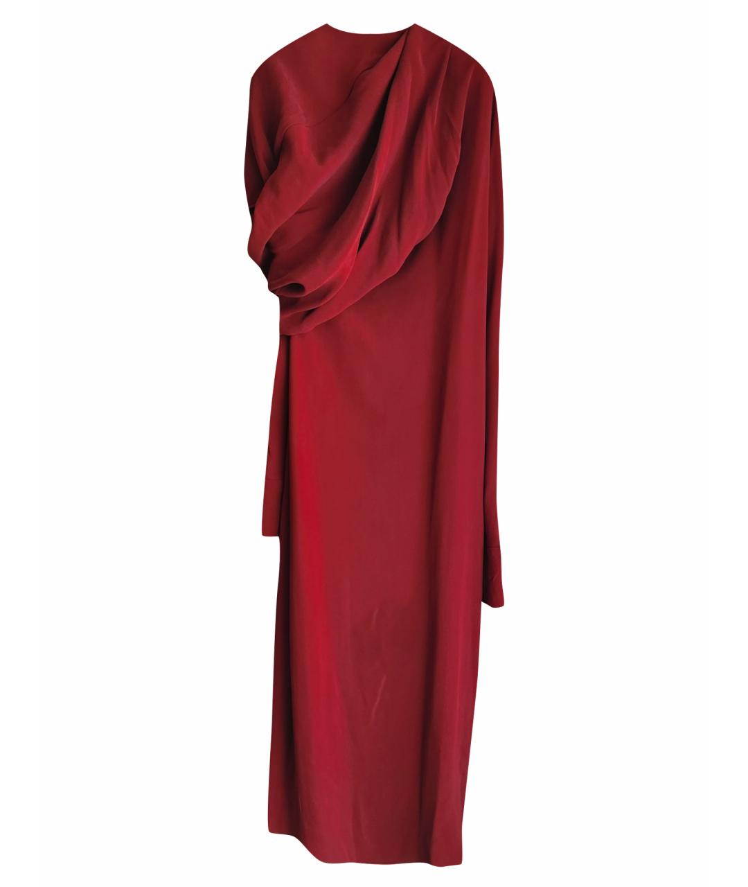 HAIDER ACKERMANN Бордовое шелковое коктейльное платье, фото 1