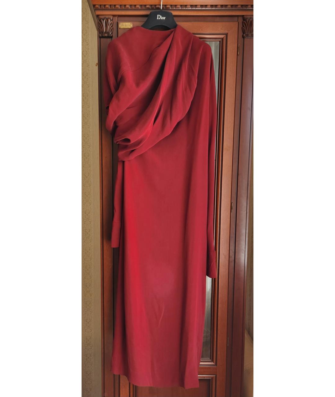 HAIDER ACKERMANN Бордовое шелковое коктейльное платье, фото 6