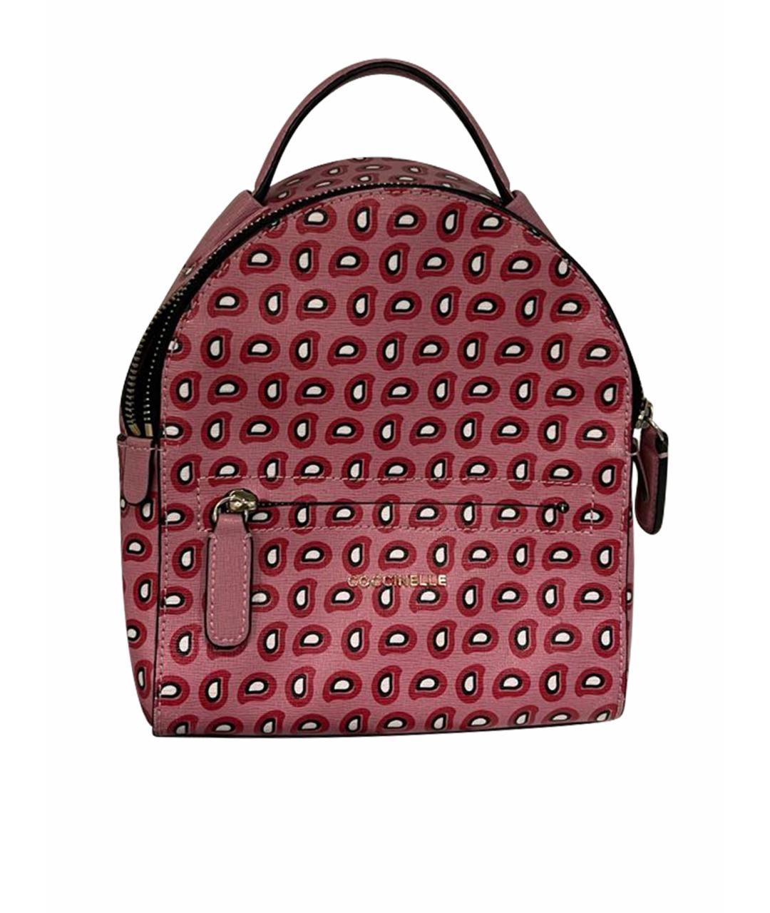 COCCINELLE Розовый кожаный рюкзак, фото 1