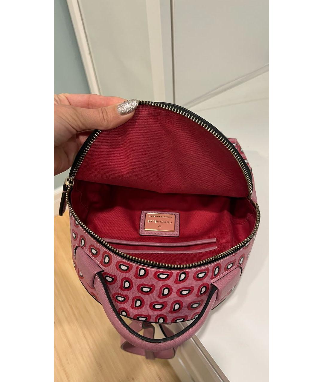 COCCINELLE Розовый кожаный рюкзак, фото 4