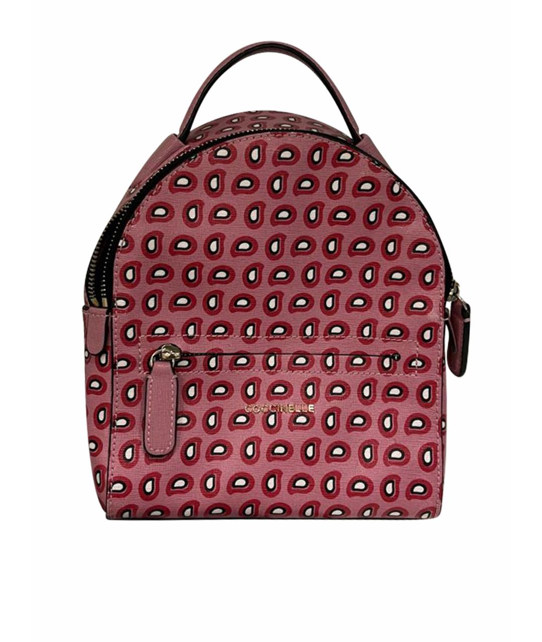 COCCINELLE Розовый кожаный рюкзак, фото 1