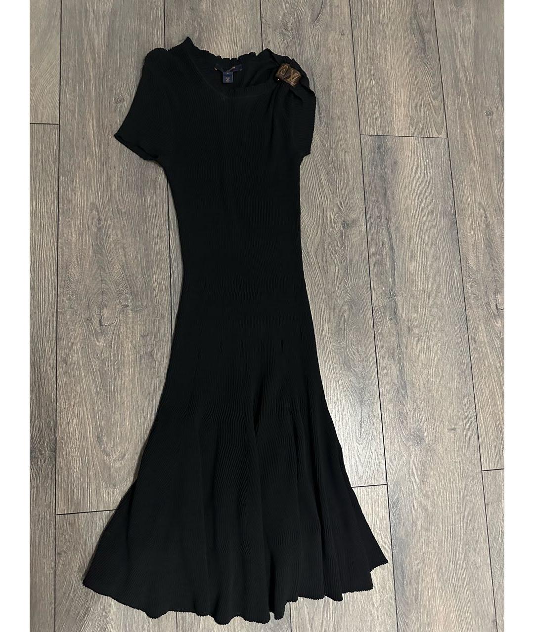 LOUIS VUITTON Черное вискозное вечернее платье, фото 8