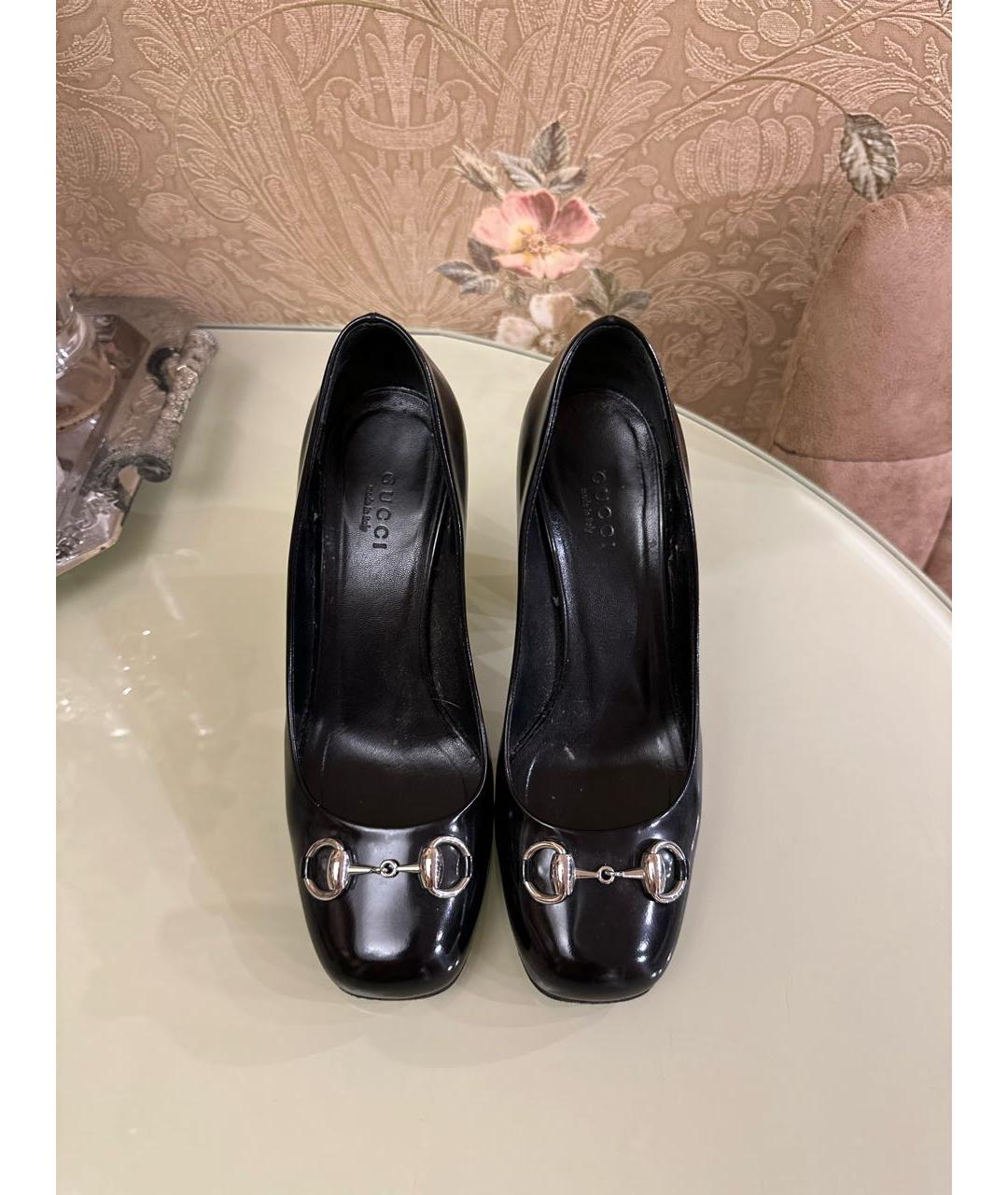 GUCCI Черные кожаные туфли, фото 2
