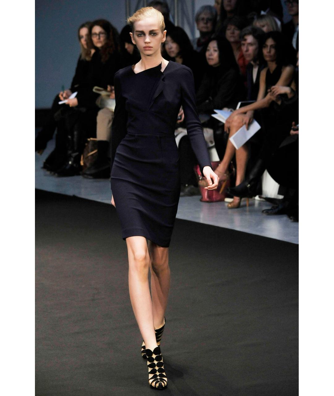 ROLAND MOURET Синее шерстяное повседневное платье, фото 3