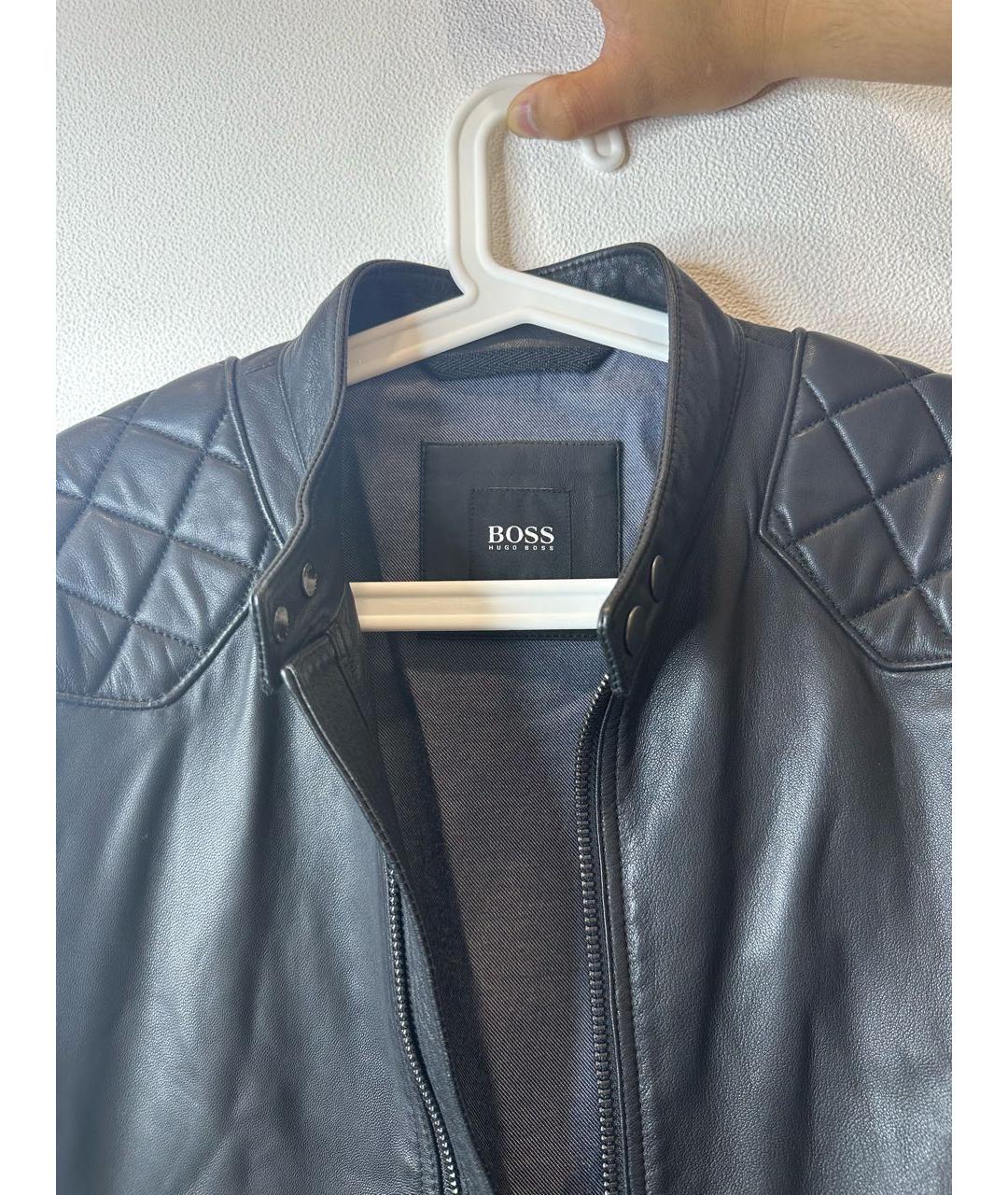HUGO BOSS Черная кожаная куртка, фото 3