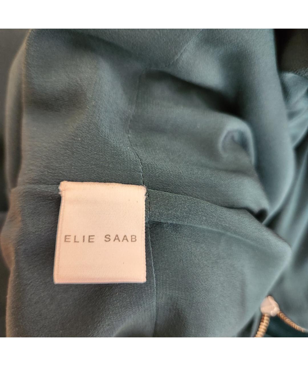 ELIE SAAB Бирюзовое бархатное вечернее платье, фото 6