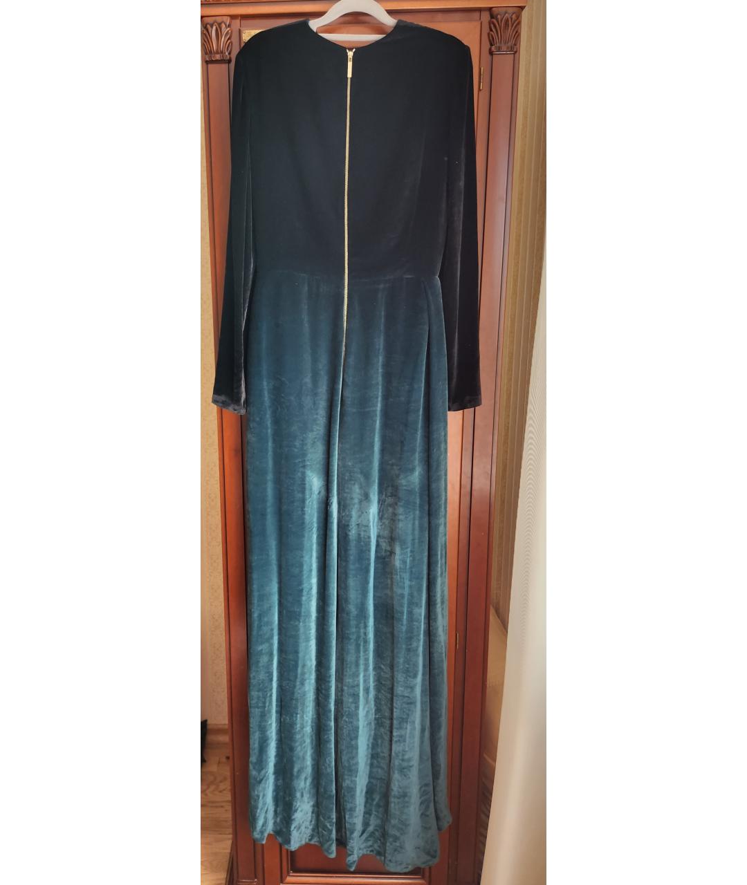 ELIE SAAB Бирюзовое бархатное вечернее платье, фото 2