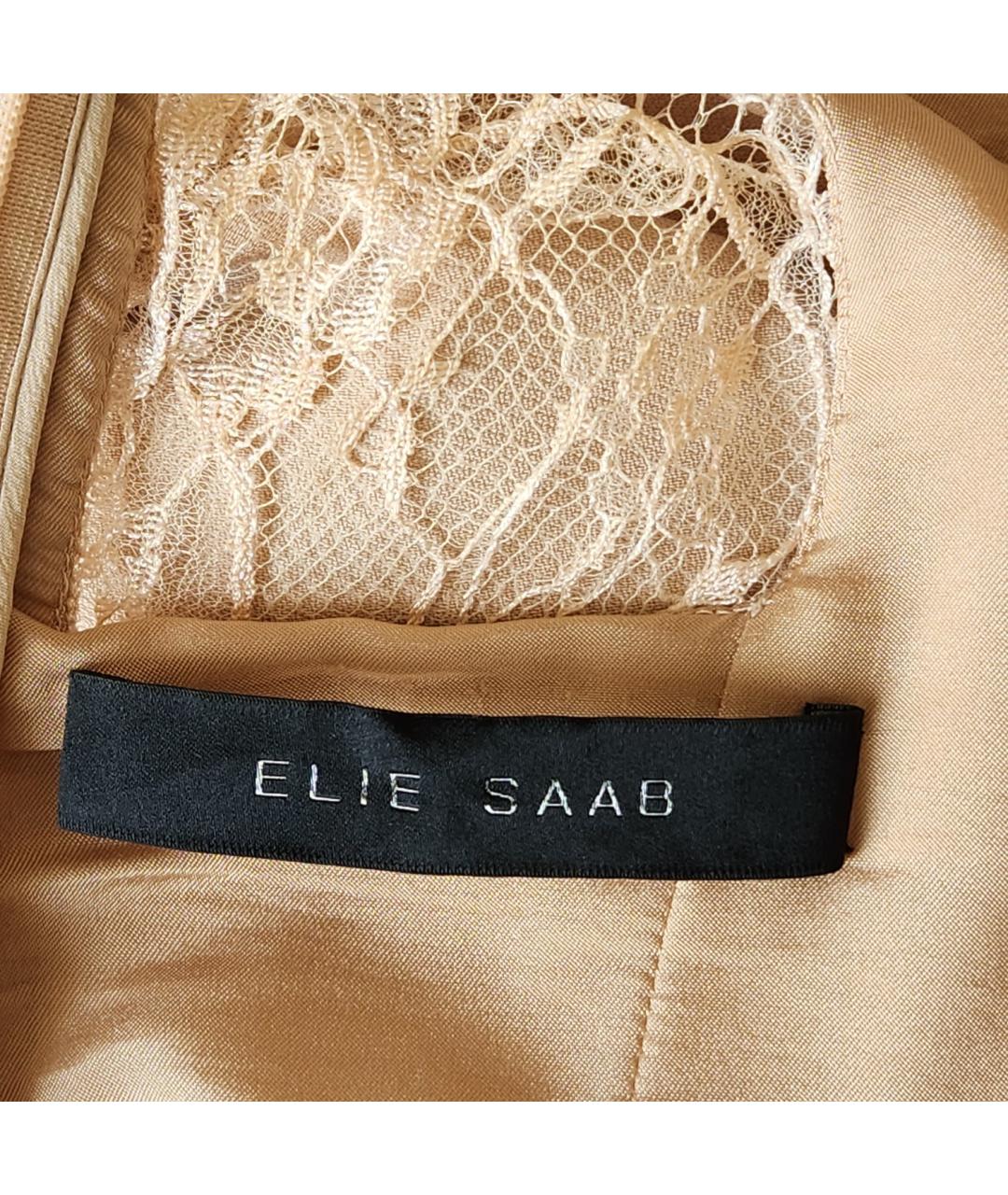 ELIE SAAB Бежевое шелковое коктейльное платье, фото 5