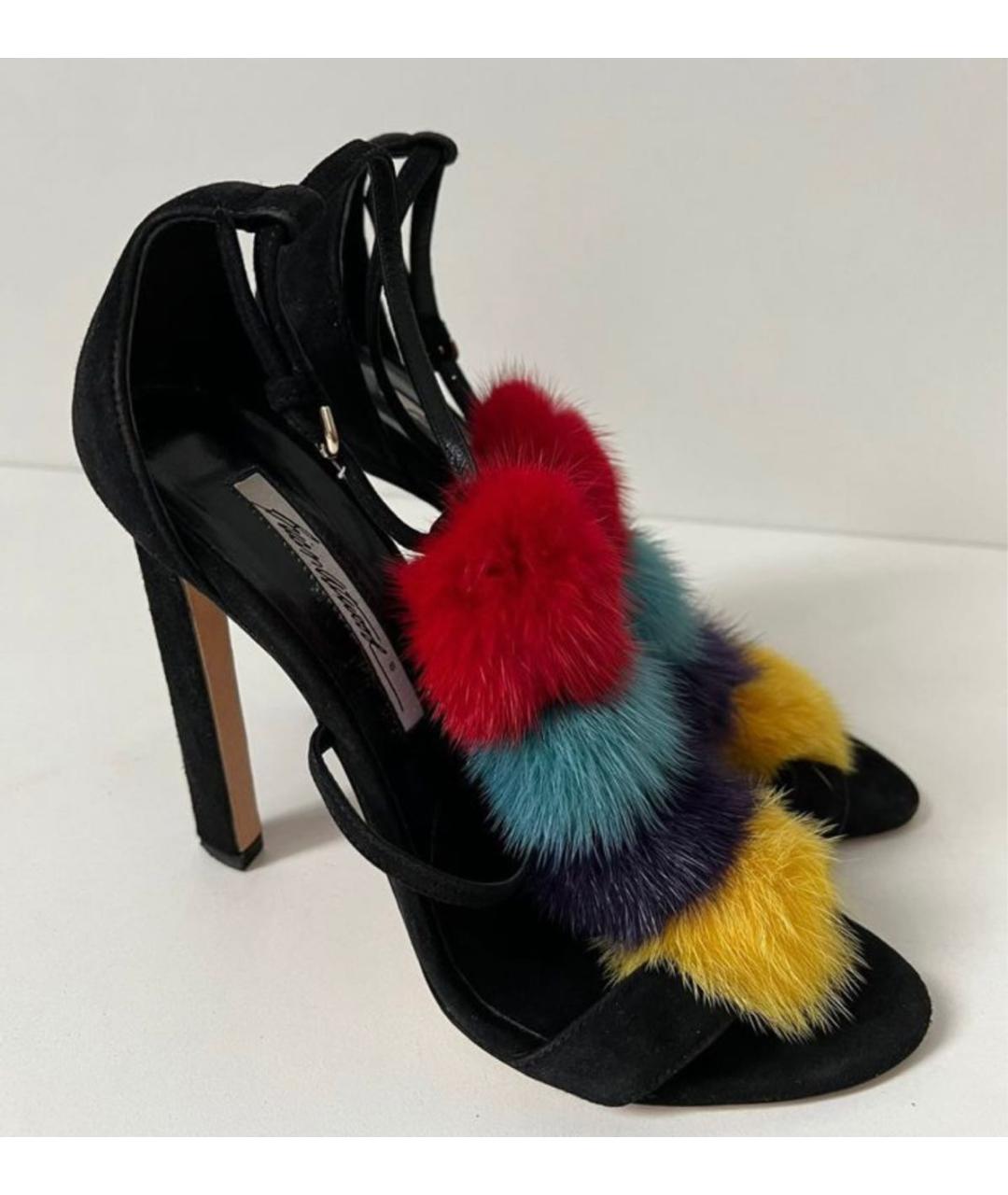 BRIAN ATWOOD Черные замшевые босоножки, фото 4