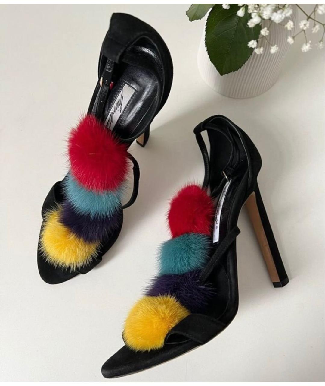 BRIAN ATWOOD Черные замшевые босоножки, фото 8