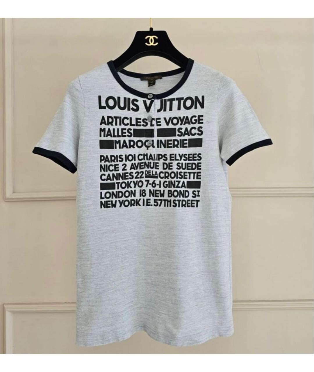 LOUIS VUITTON Серая хлопковая футболка, фото 6