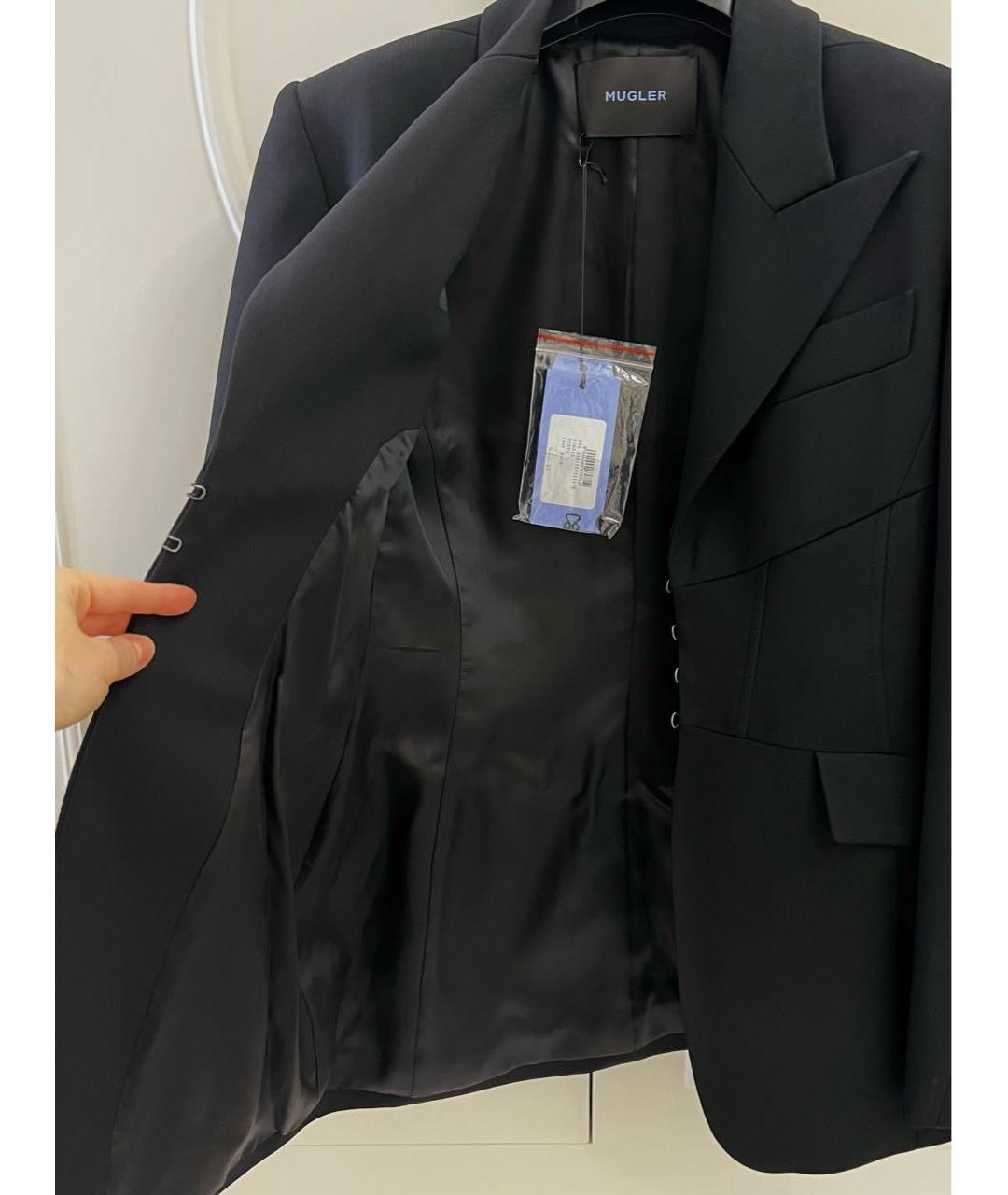 MUGLER Черный шерстяной жакет/пиджак, фото 8