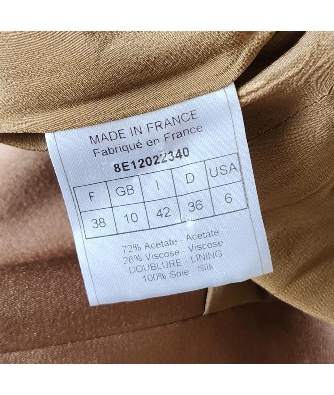 CHRISTIAN DIOR Коричневый шелковый костюм с брюками, фото 9
