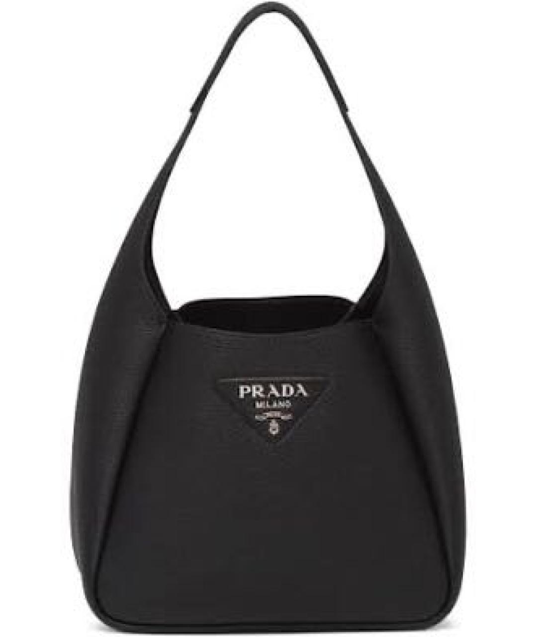 PRADA Черная кожаная сумка тоут, фото 1