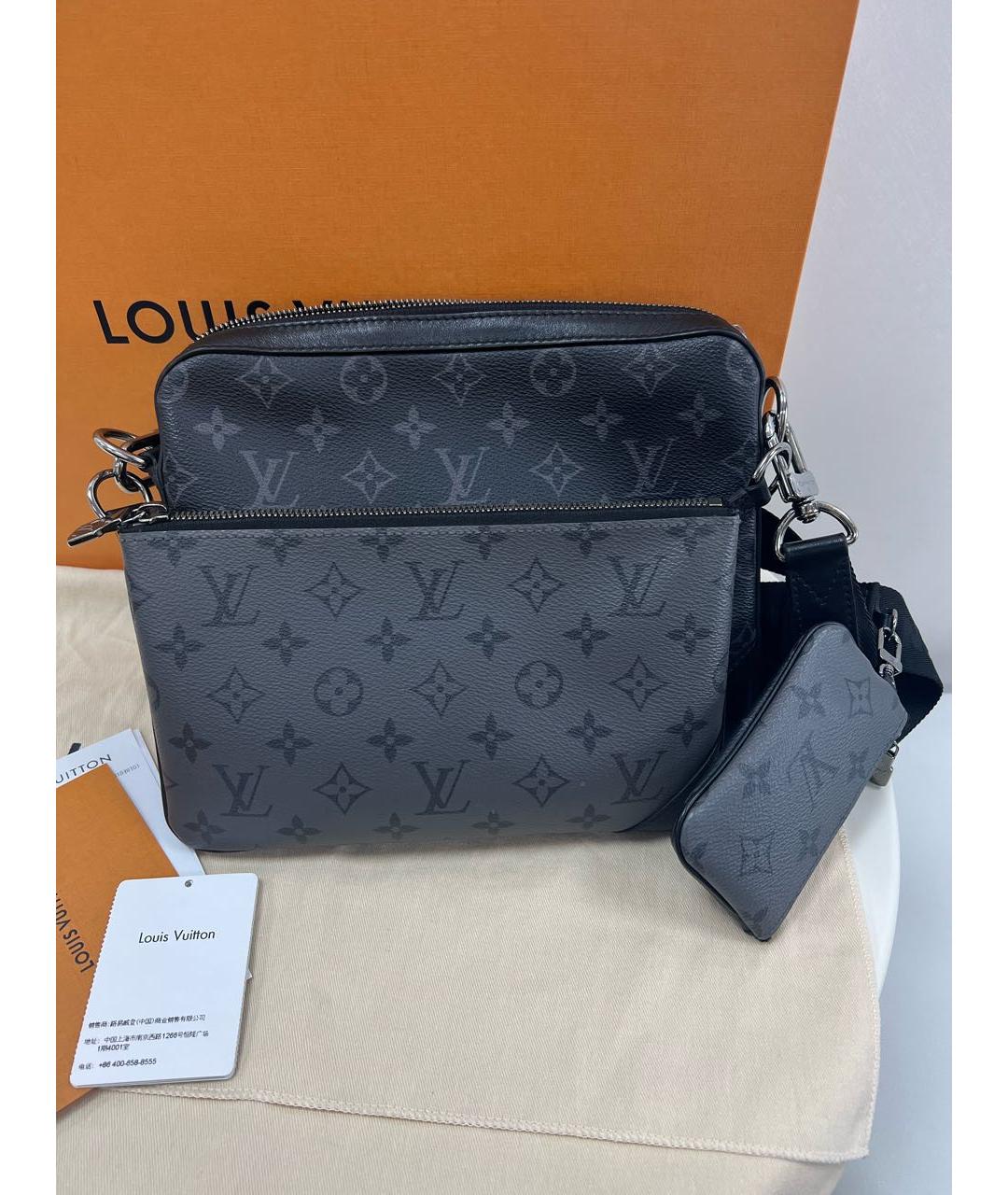 LOUIS VUITTON PRE-OWNED Черная сумка на плечо из искусственной кожи, фото 8