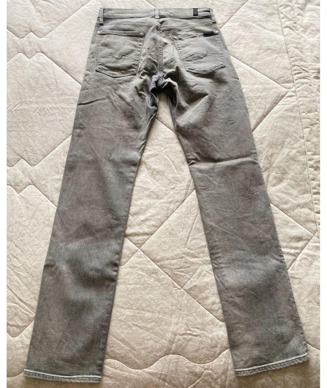 7 FOR ALL MANKIND Серые хлопко-эластановые джинсы скинни, фото 2