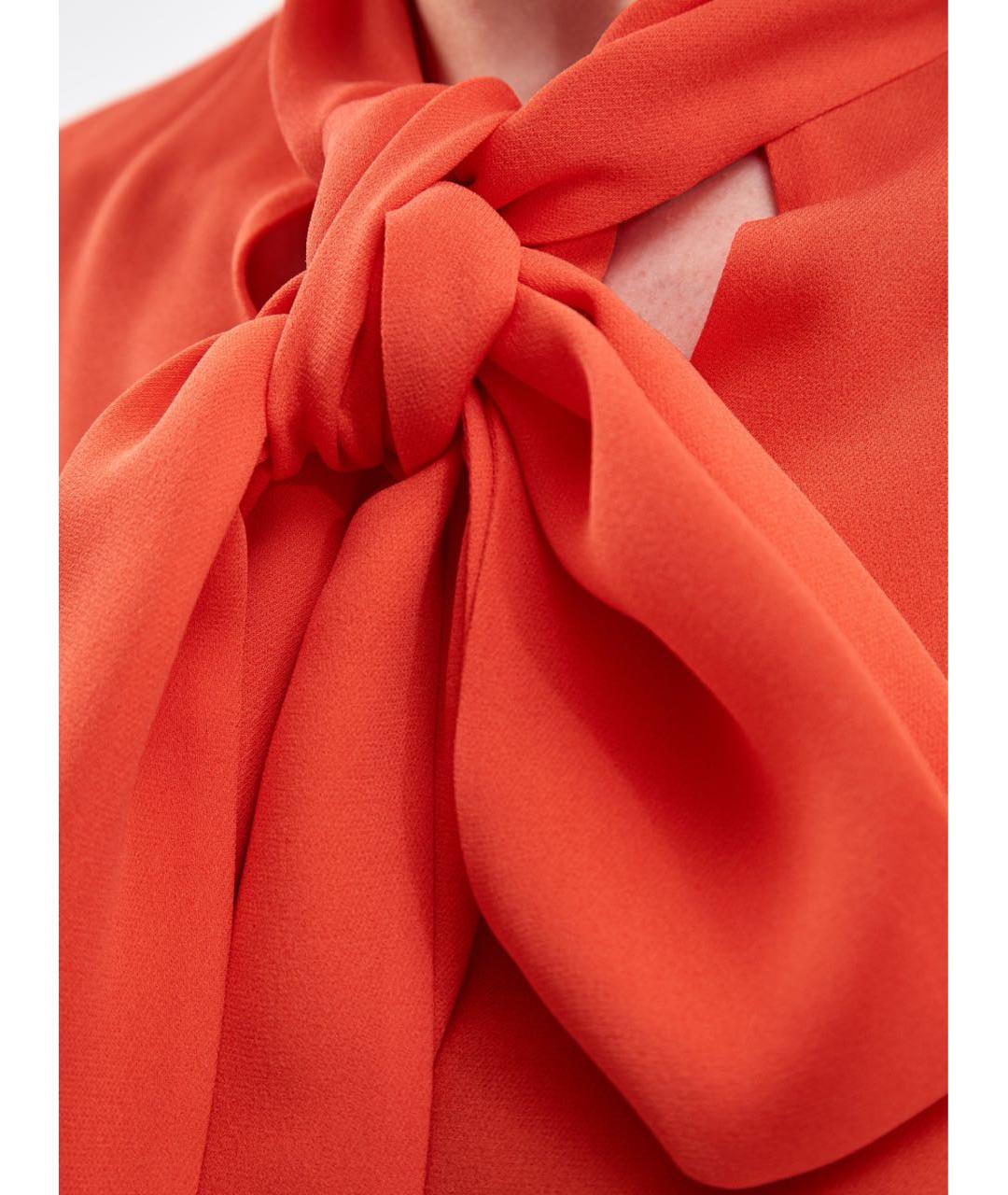 VALENTINO Оранжевая шелковая блузы, фото 2