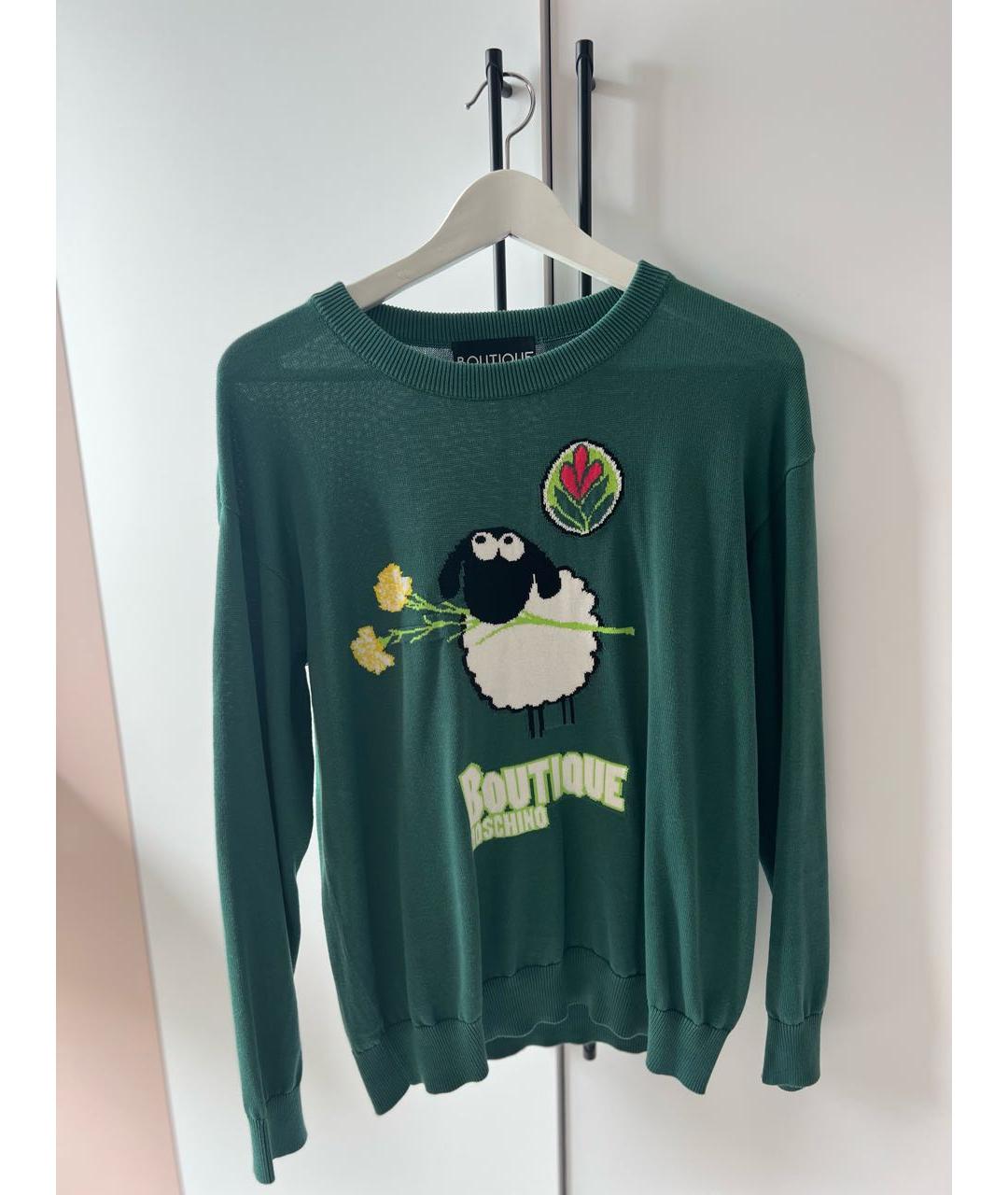 BOUTIQUE MOSCHINO Зеленый вискозный джемпер / свитер, фото 3