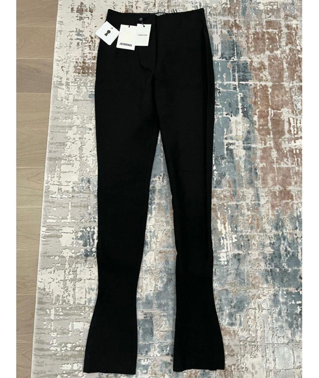 JACQUEMUS Черные вискозные брюки широкие, фото 5