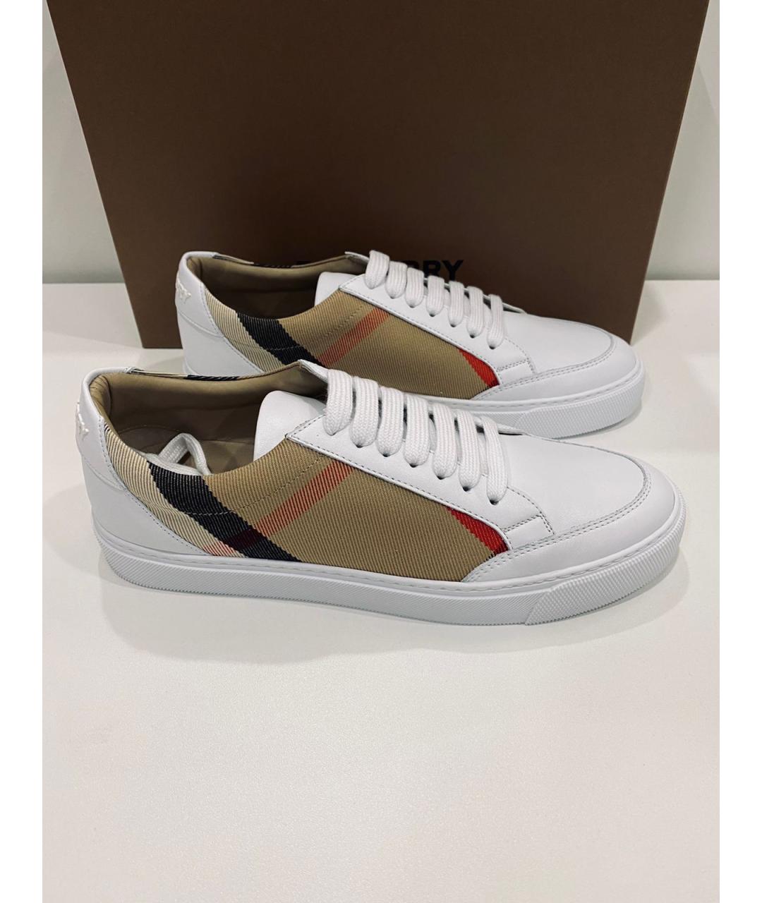 BURBERRY Кожаные кроссовки, фото 4