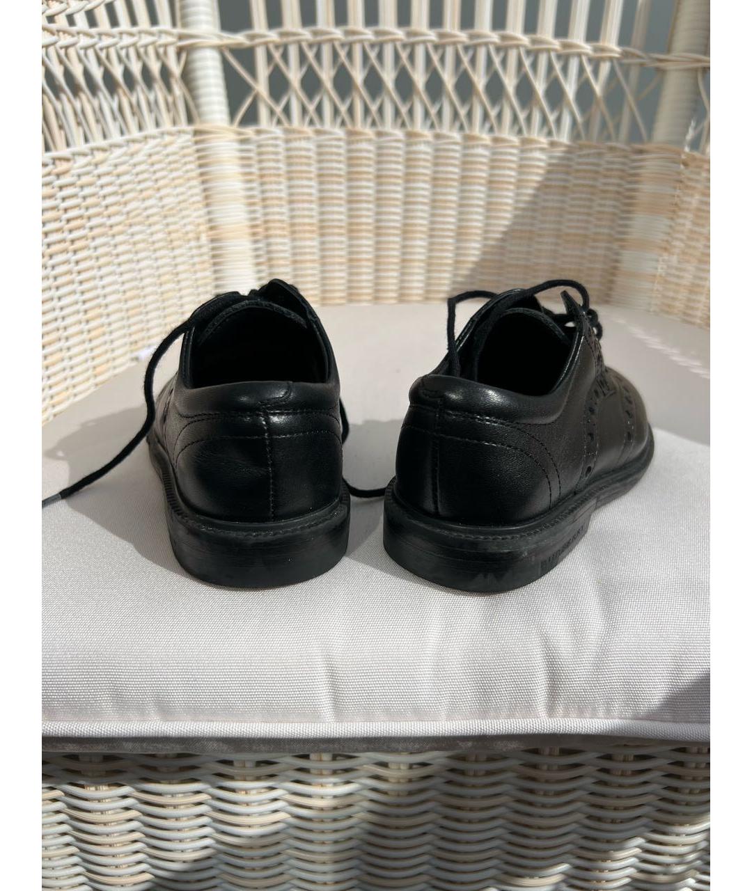 BURBERRY Черные кожаные ботинки, фото 4