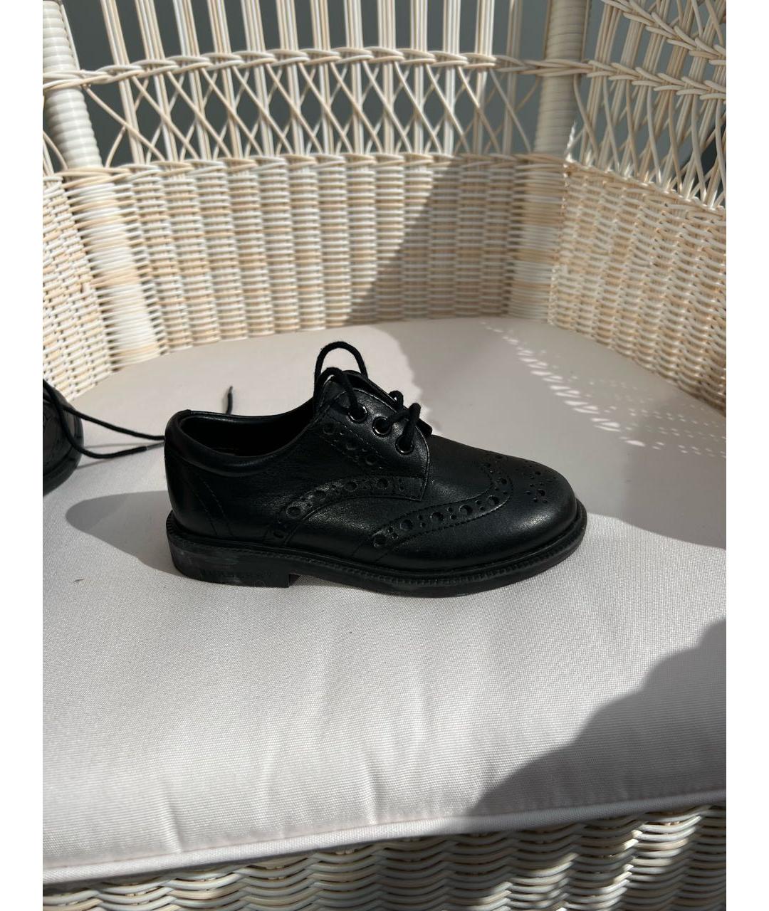 BURBERRY Черные кожаные ботинки, фото 5
