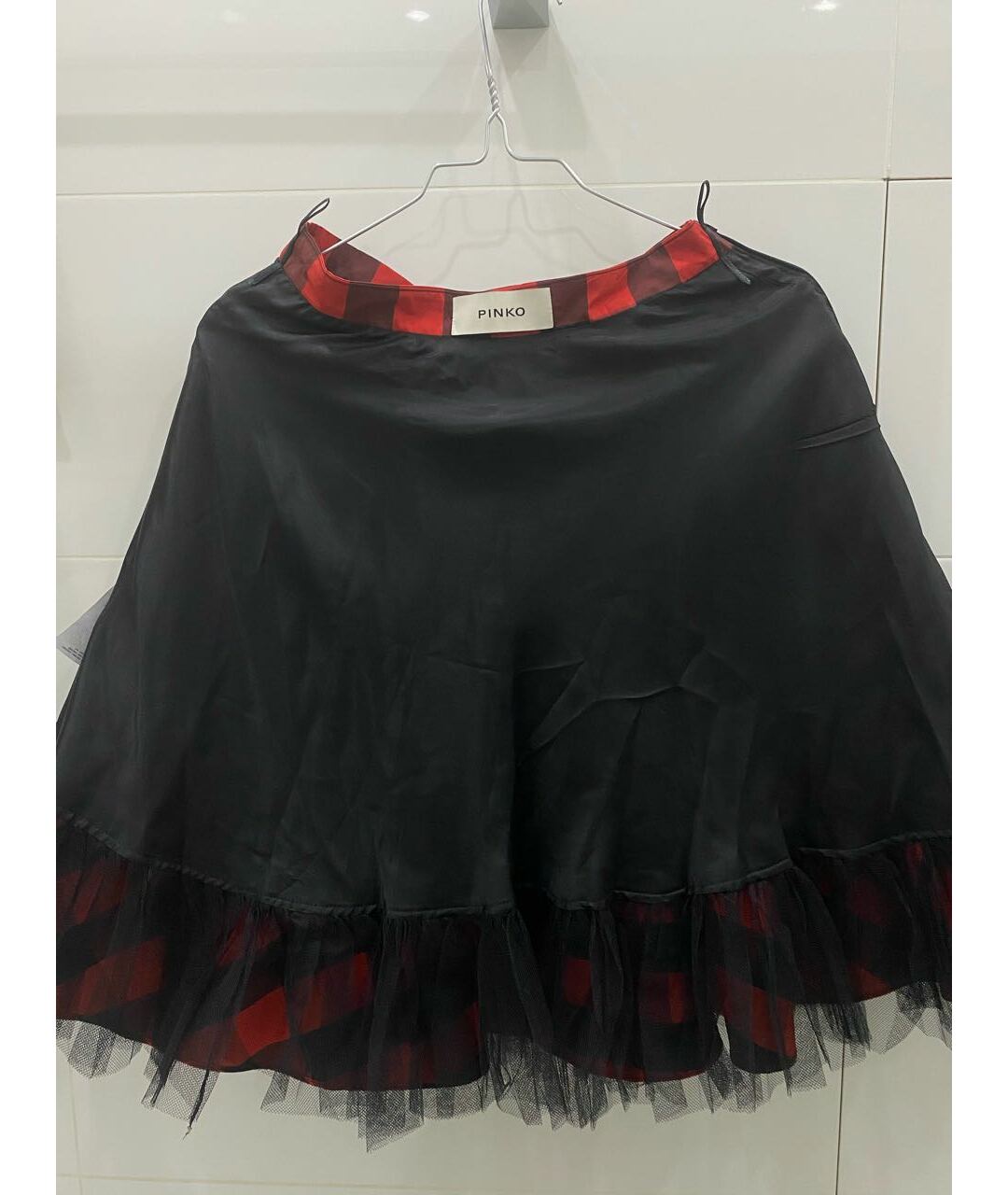 PINKO Красная полиэстеровая юбка мини, фото 3