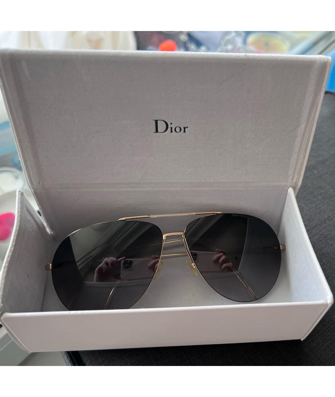 CHRISTIAN DIOR PRE-OWNED Золотые металлические солнцезащитные очки, фото 4