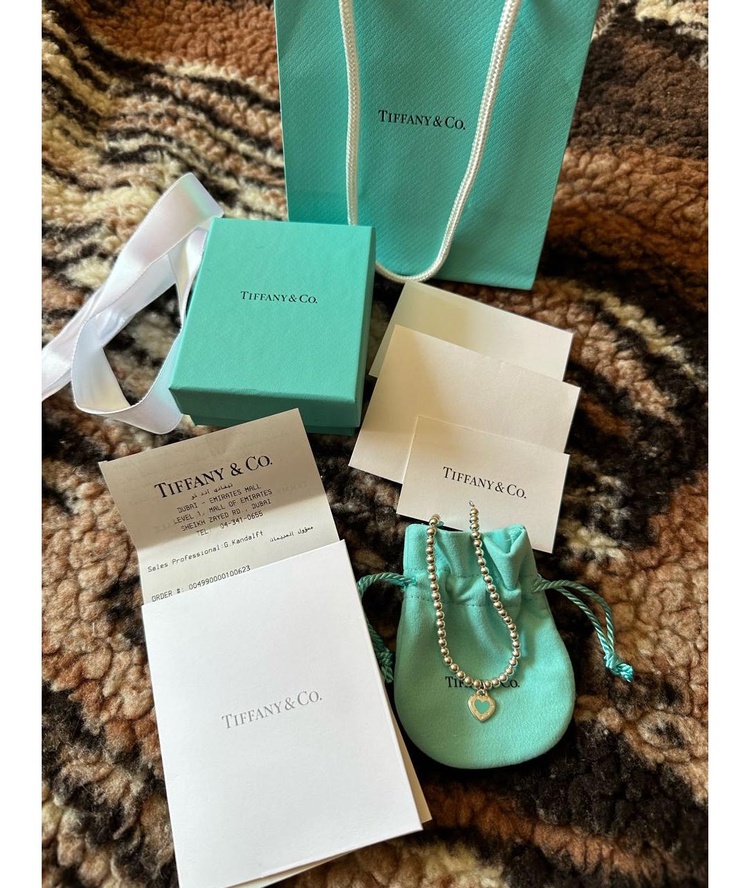 TIFFANY&CO Бирюзовый серебряный браслет