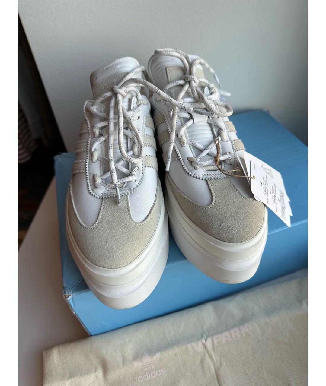 ADIDAS Бежевые кожаные кеды, фото 5