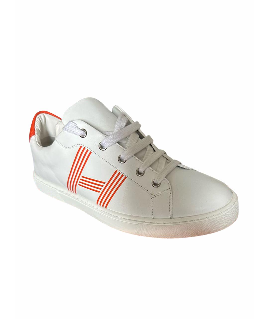 HERMES PRE-OWNED Белые кожаные низкие кроссовки / кеды, фото 1