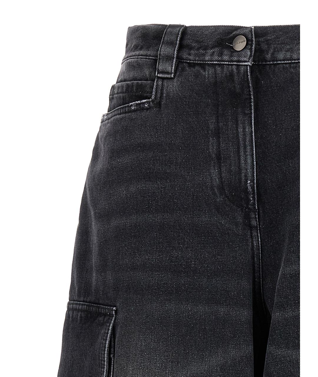 PALM ANGELS Серые хлопковые прямые джинсы, фото 3