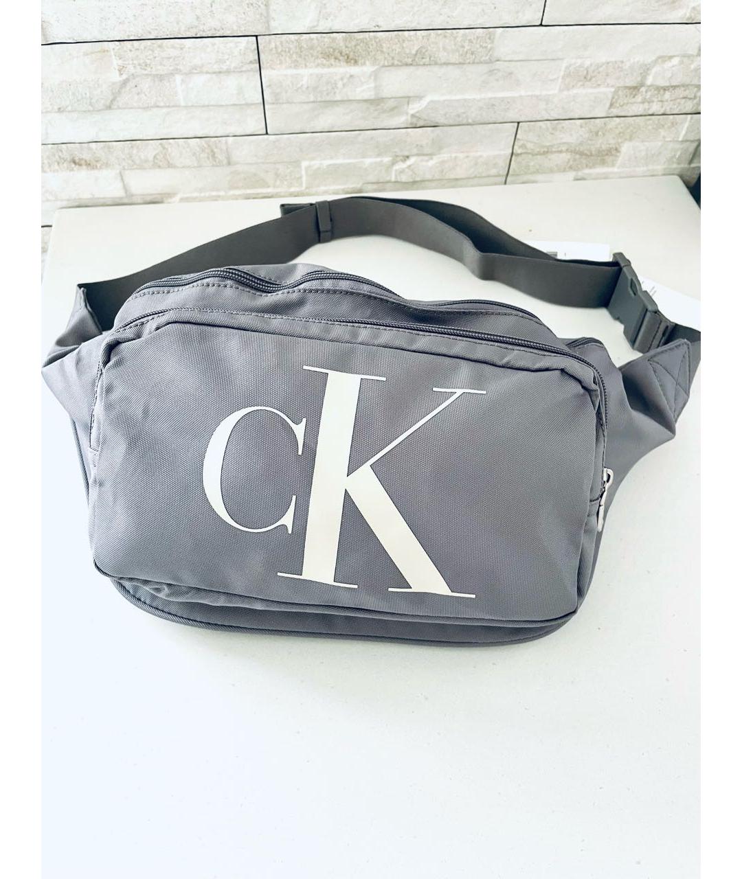 CALVIN KLEIN Серая тканевая поясная сумка, фото 6