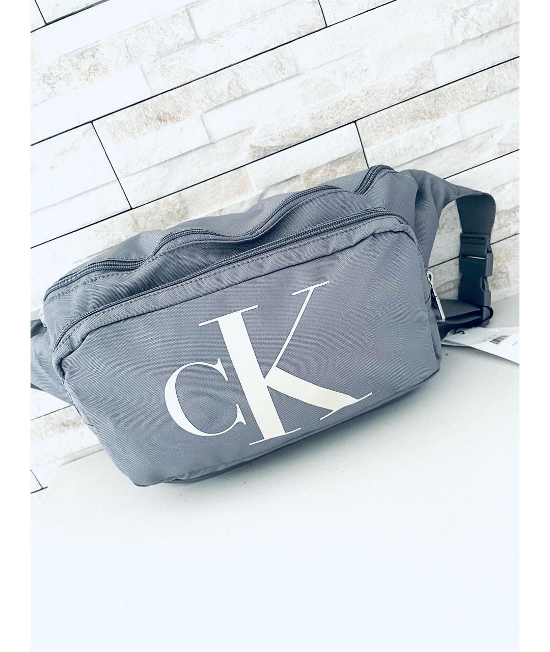 CALVIN KLEIN Серая тканевая поясная сумка, фото 3