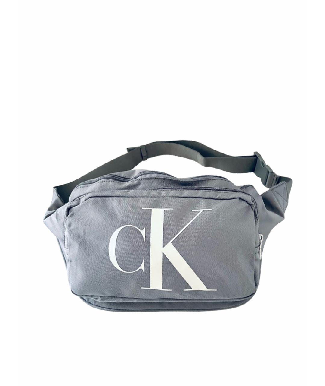 CALVIN KLEIN Серая тканевая поясная сумка, фото 1