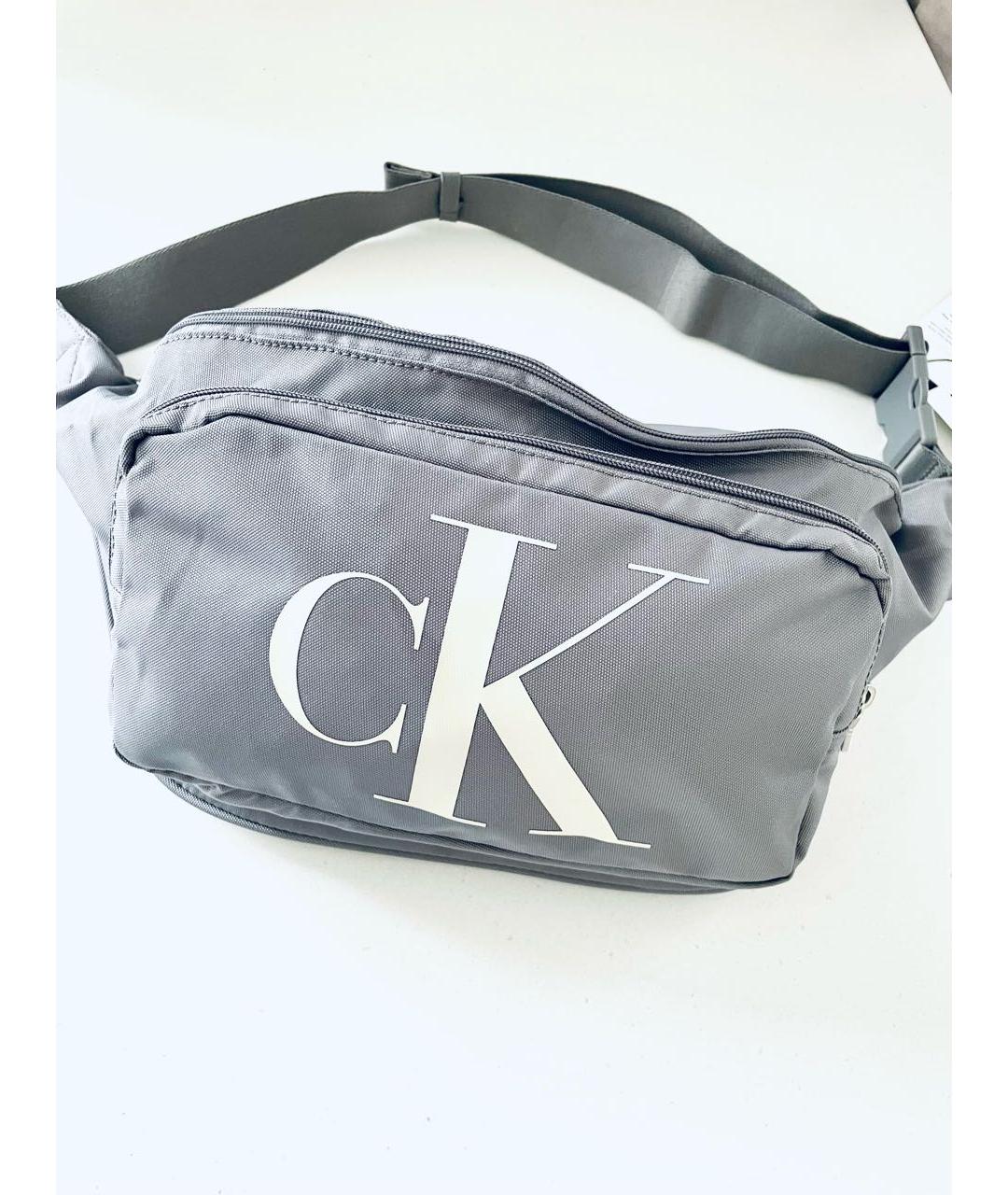 CALVIN KLEIN Серая тканевая поясная сумка, фото 4