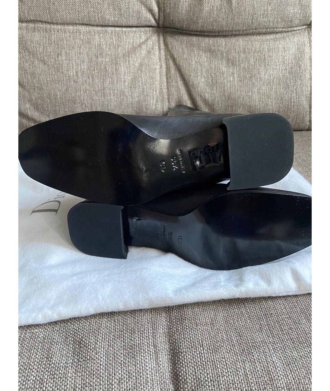CHRISTIAN DIOR Черные кожаные сапоги, фото 3