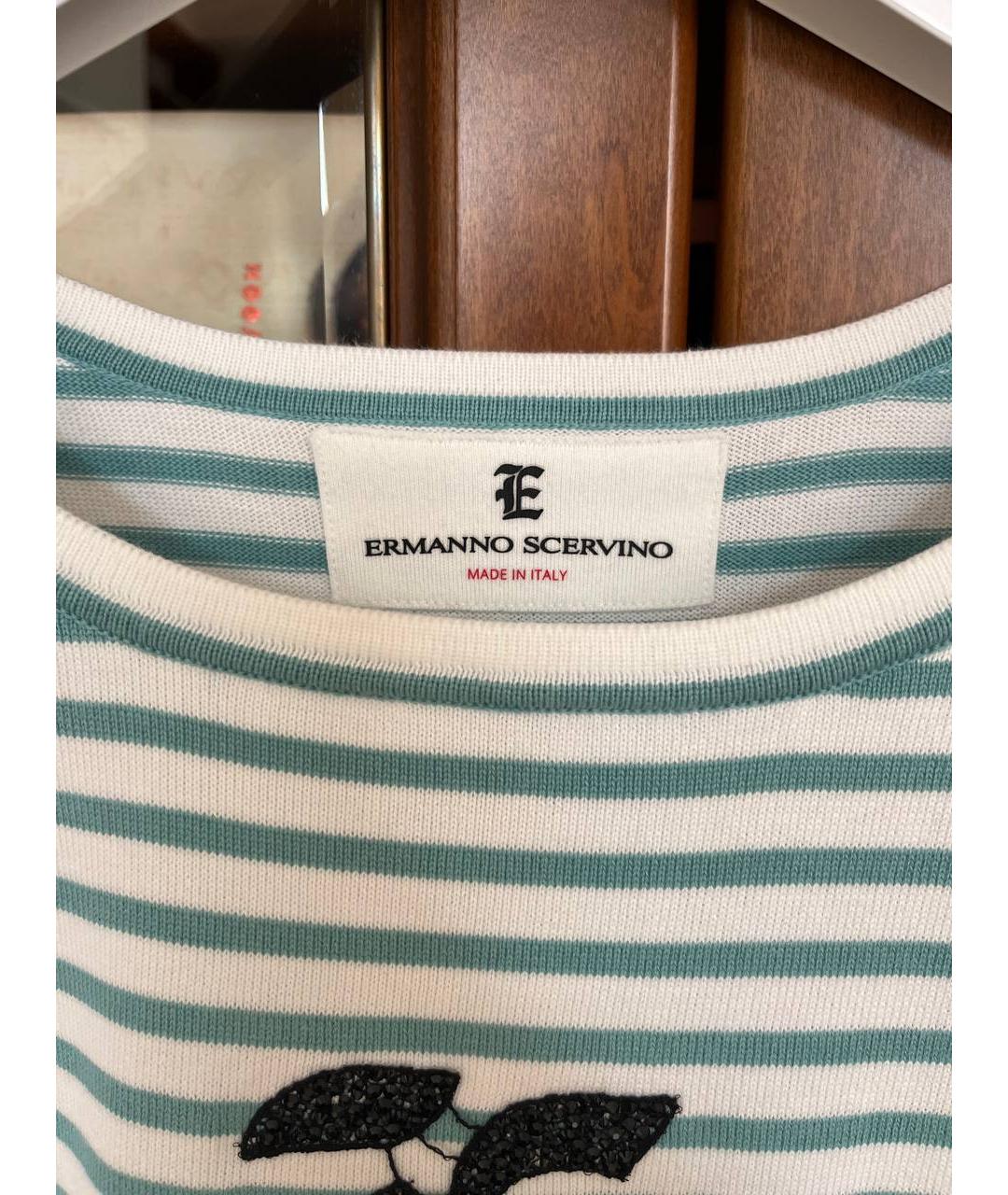 ERMANNO SCERVINO Голубой хлопковый джемпер / свитер, фото 3