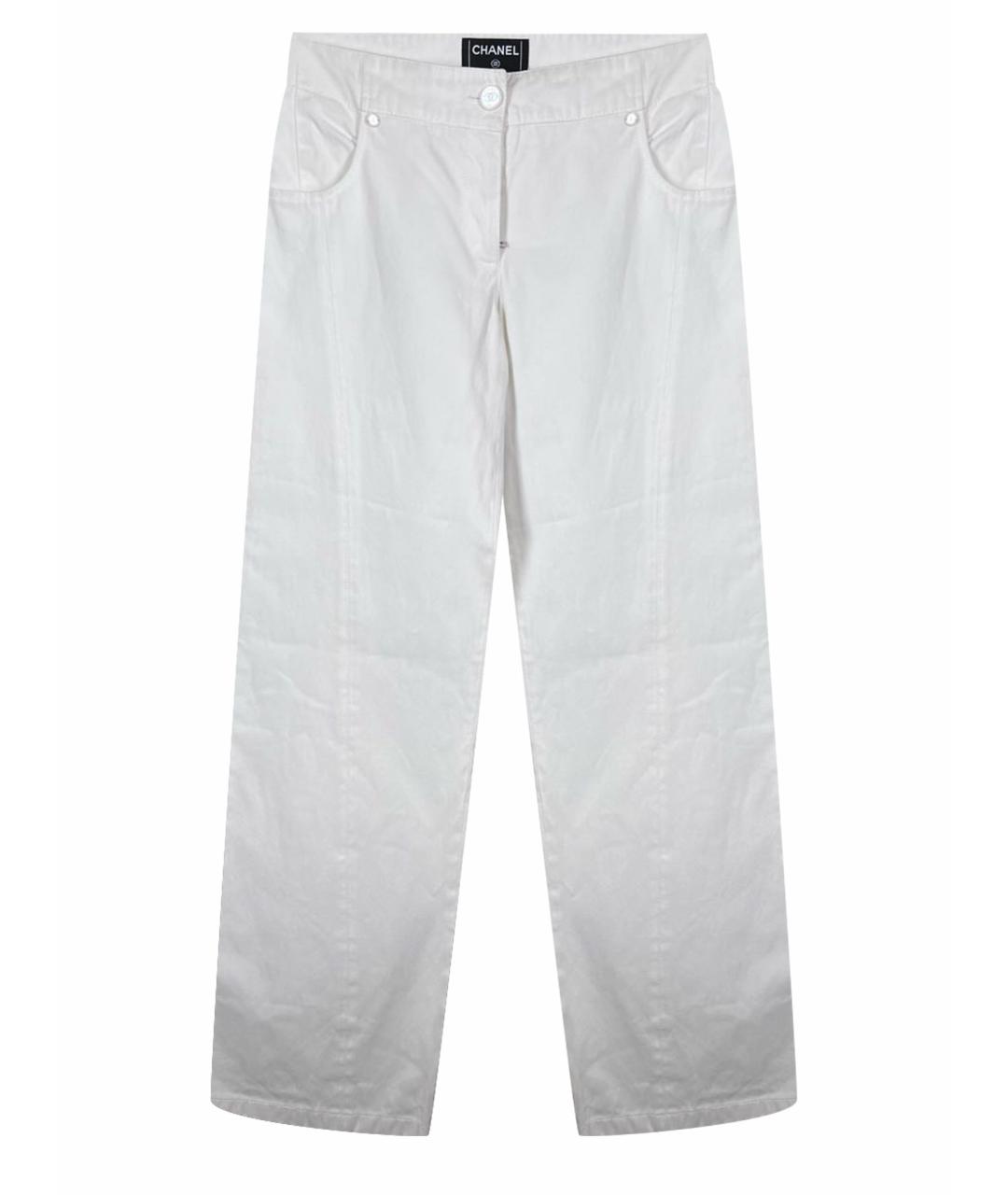 CHANEL PRE-OWNED Белые брюки широкие, фото 1