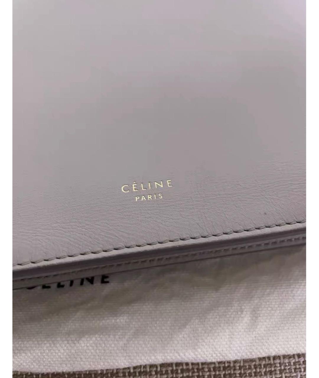 CELINE Серая кожаная сумка через плечо, фото 4