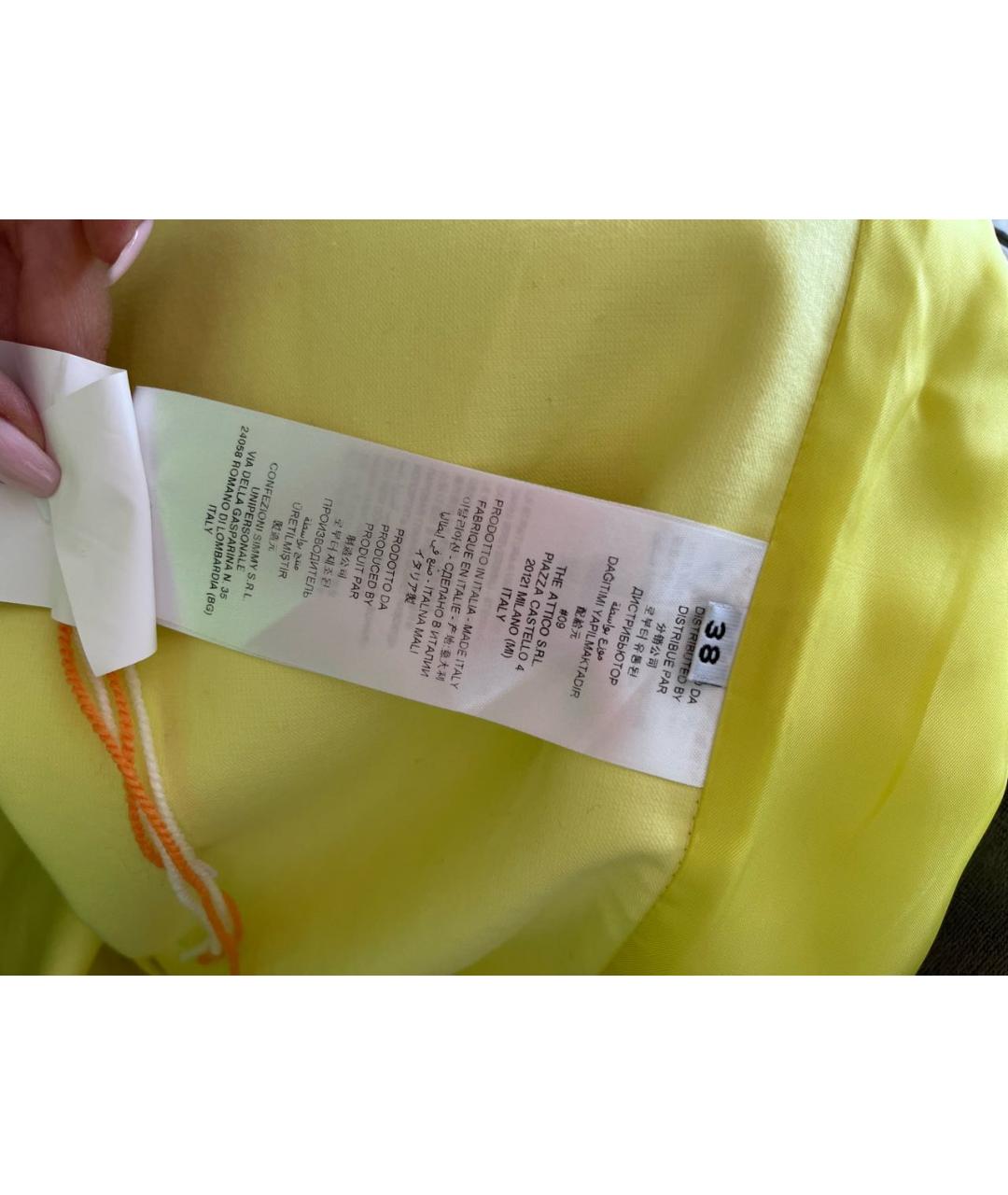 THE ATTICO Желтый хлопковый жакет/пиджак, фото 8