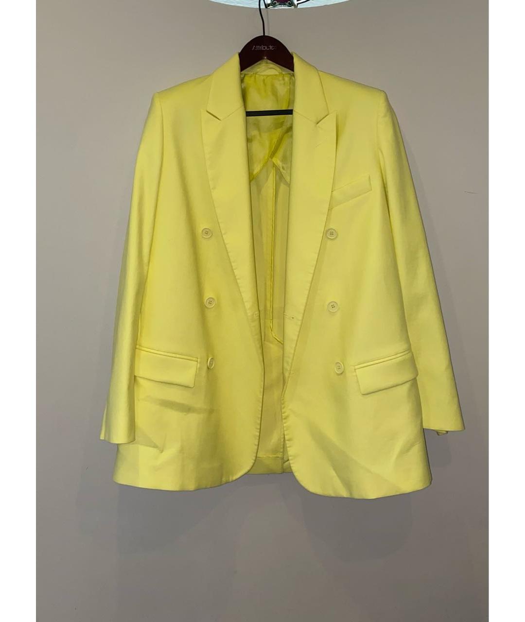 THE ATTICO Желтый хлопковый жакет/пиджак, фото 9