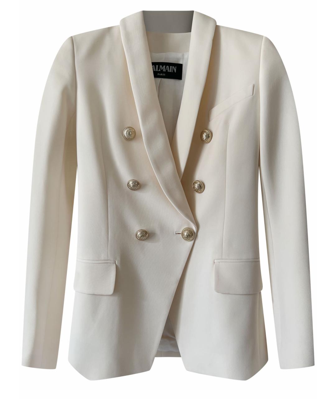 BALMAIN Белый шерстяной жакет/пиджак, фото 1