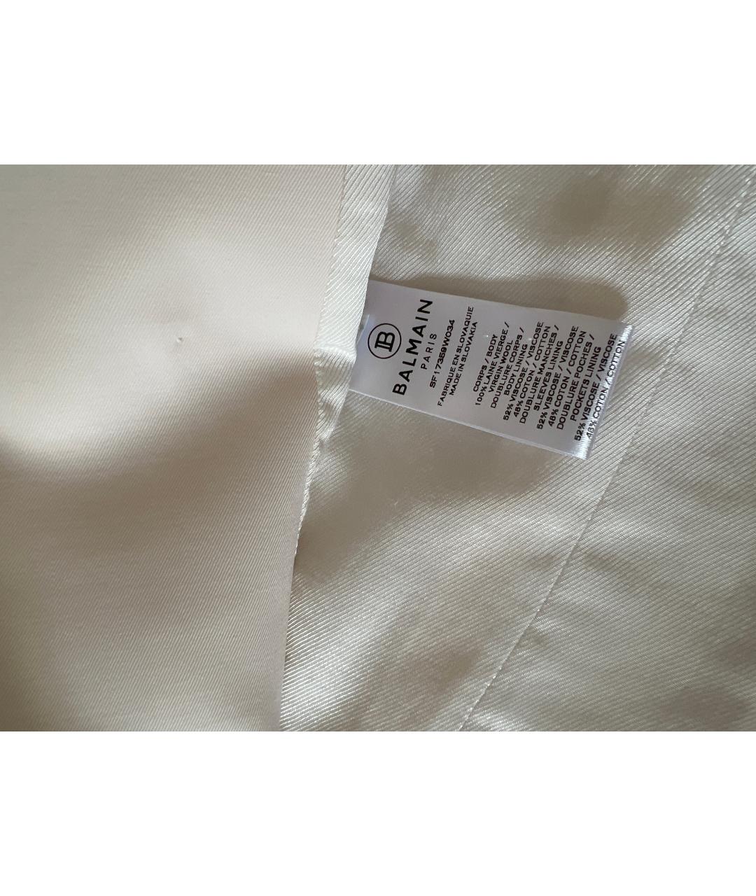 BALMAIN Белый шерстяной жакет/пиджак, фото 8