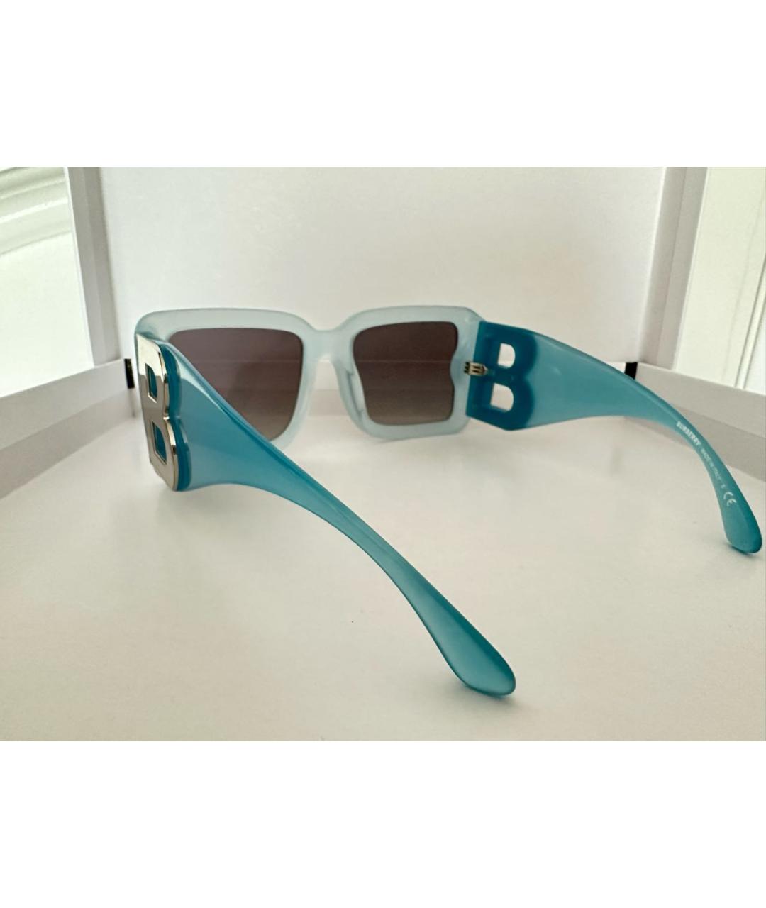 BURBERRY Голубые пластиковые солнцезащитные очки, фото 5